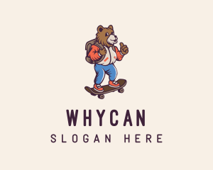 Mobile Gaming - Skater Bear Cartoon logo design