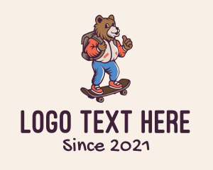 Skater - Skater Bear Mascot logo design