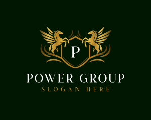Pegasus Shield Crest Logo