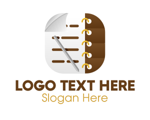 E Book - Notebook Icon Application logo design