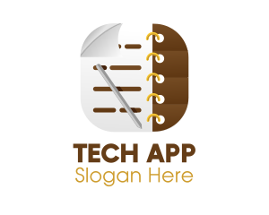 Application - Notebook Icon Application logo design