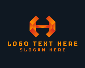 Letter H - Cyber Programming Technology logo design