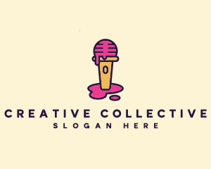 Creative Podcast Microphone logo design