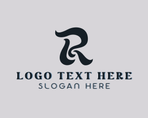 Ribbon Wave Business Letter R Logo