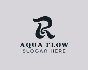 Flow - Ribbon Wave Business Letter R logo design