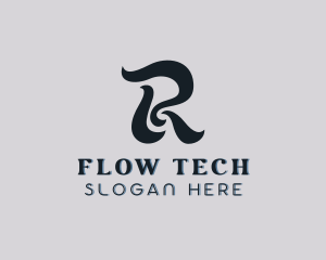 Flow - Ribbon Wave Business Letter R logo design