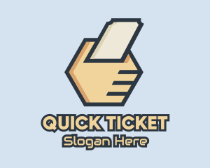 Ticket - Hexagon Ticket Holder logo design