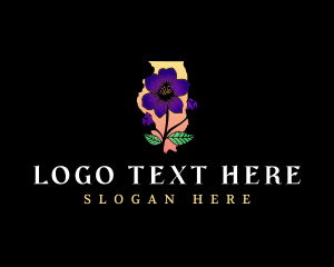 Plumeria - Illinois Violet Flower logo design