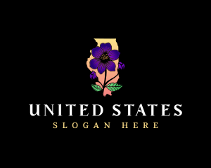 Illinois Violet Flower logo design