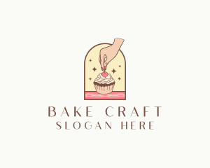 Cherry Cupcake Dessert logo design