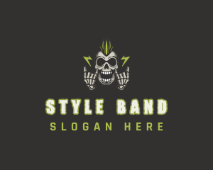 Skeleton Punk Band logo design