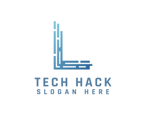 Hack - Cyber Technology Letter L logo design