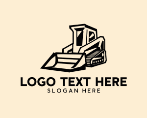 Heavy Machinery - Bulldozer Mining Machinery logo design