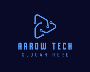 Triangular Circuit Tech  logo design