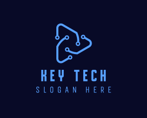 Triangular Circuit Tech  logo design