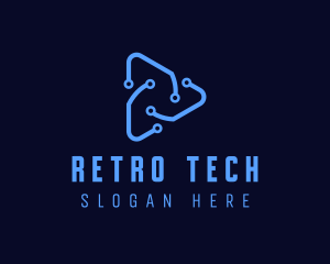 Triangular Circuit Tech  logo design