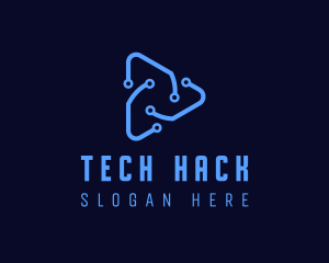 Triangular Circuit Tech  logo design