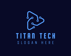 Triangular Circuit Tech  logo design