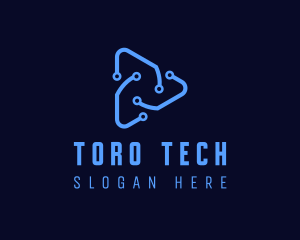 Triangular Circuit Tech  logo design