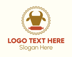 Slaughterhouse - Cow Sausage Meat logo design