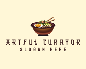 Korean Bibimbap Bowl logo design