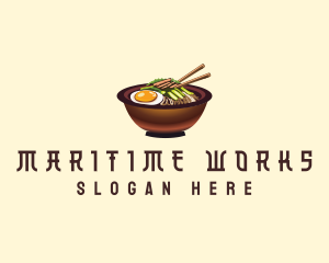 Korean Bibimbap Bowl logo design