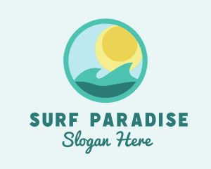 Sun Beach Surfing  logo design