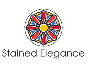 Stained Glass Flower logo design