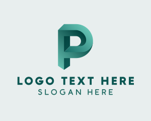 3D Company Letter P Logo