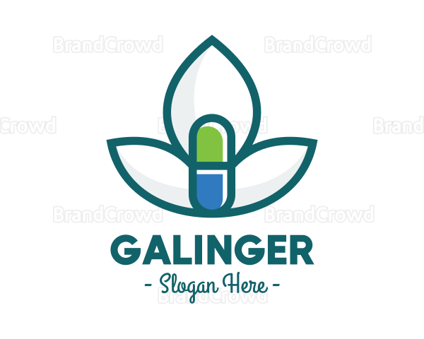 Flower Petal Medicine Pill Logo