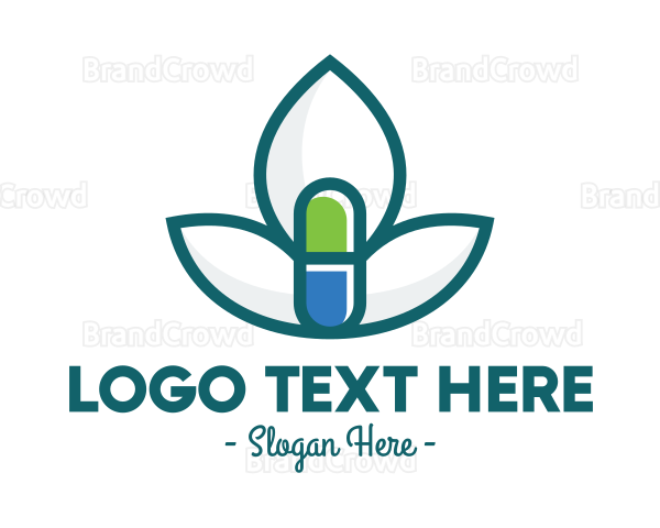 Flower Petal Medicine Pill Logo