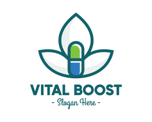 Flower Petal Medicine Pill logo design