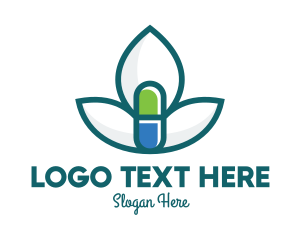 Flower Petal Medicine Pill Logo