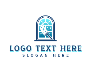 Deep Clean - Squeegee Window Cleaner logo design