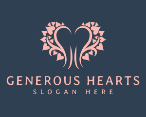 Philanthropy - Hearts Charity Tree logo design