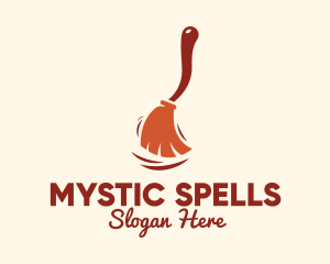 Witch - Sweeping Broomstick logo design