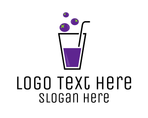 Shake - Blueberry Juice Drink logo design