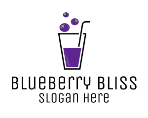 Blueberry Juice Drink logo design