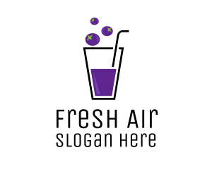 Blueberry Juice Drink logo design