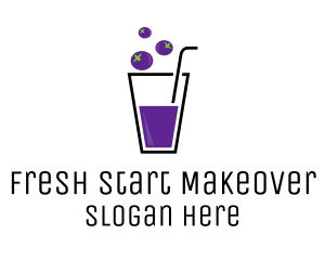 Blueberry Juice Drink logo design