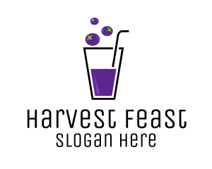 Blueberry Juice Drink logo design