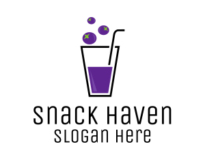 Blueberry Juice Drink logo design