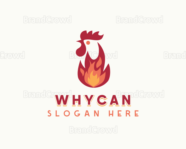 Flaming Chicken Grilling Logo