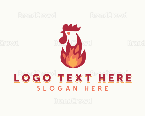 Flaming Chicken Grilling Logo