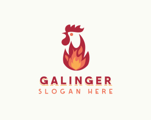 Flaming Chicken Grilling Logo