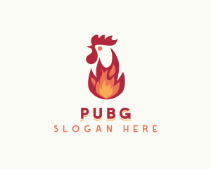 Flaming Chicken Grilling Logo