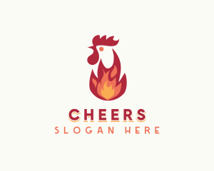 Flaming Chicken Grilling Logo