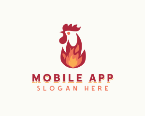 Flaming Chicken Grilling Logo