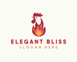 Roast - Flaming Chicken Grilling logo design