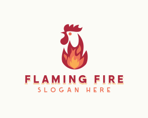 Flaming - Flaming Chicken Grilling logo design